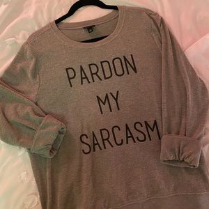 Torrid Sarcasm Grey Graphic Sweatshirt